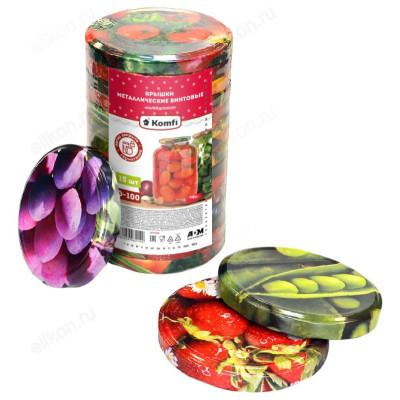 Крышка винтовая Твист-Офф 100мм KOMFI Калейдоскоп NTO2389 15шт/уп