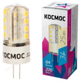Лампа светодиодная LED G4 3W 3K 220V КОСМОС