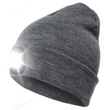 Шапка с фонарем КОСМОС серая /1/