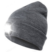 Шапка с фонарем КОСМОС серая /1/