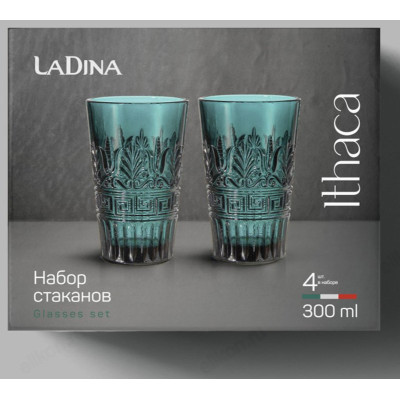 Стакан набор 4шт LaDina 70202-10