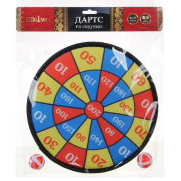 Игра Дартс на липучках LDGames (341-122) 28см, 2 мяча, пластик, бумага, BL-603-1
