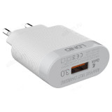 Зарядка сетевая LDNIO A303Q USB QC 3.0 + кабель 1м, White