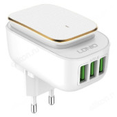 Зарядка сетевая LDNIO A3305 3USB Auto-ID+Led светильник +кабель 1м, White/Gold Зарядка сетевая LDNIO A3305 3USB Auto-ID+Led светильник +кабель 1м, White/Gold