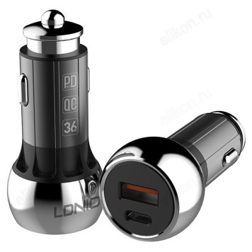 Зарядное устройство LDNIO C1 Авто + Кабель Type-C