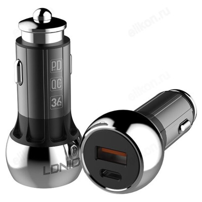 Зарядное устройство LDNIO C1 Авто + Кабель Type-C