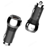 Зарядка авто LDNIO C1+ Кабель PD/ PD + QC 3.0/ 2 USB Black&Silver