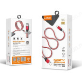 Кабель LDNIO LS491/ USB Type-C/ 1m/ 2.4A/ медь: 86 жил/ Магнитная оплетка/ Red