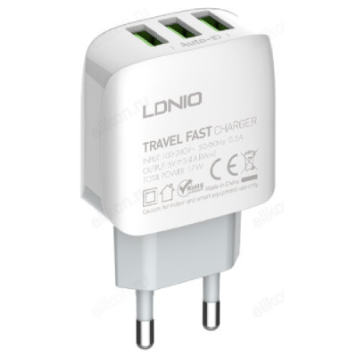 Сетевое зарядное устройство Ldnio A3312, White-1