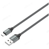 Кабель LDNIO LS432/ USB Micro/ 2m/ 2.4A/ медь: 120 жил/ Нейлоновая оплетка/ Gray