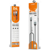 Кабель LDNIO LS432/ USB Type-C/ 2m/ 2.4A/ медь: 120 жил/ Gray