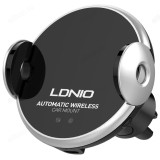Зарядка авто беспроводная LDNIO MA02 + автодержатель на воздуховод/Grey