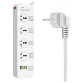 Фильтр сетевой LDNIO SC4408 2м 4 розетки EU_UK_US/ 2500W/ 4 USB/ Выключатели на розетке/ White Фильтр сетевой LDNIO SC4408 2м 4 розетки EU_UK_US/ 2500W/ 4 USB/ Выключатели на розетке/ White