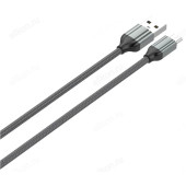 Кабель LDNIO LS431/ USB Micro/ 1m/ 2.4A/ медь: 86 жил/ Нейлоновая оплетка/ Grey