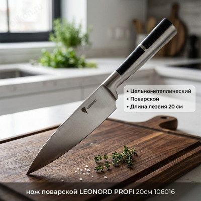 Нож поварской LEONORD PROFI 20см 106016