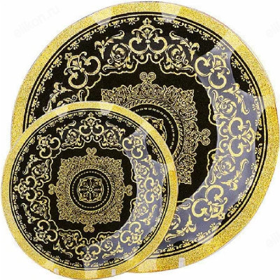 Набор тарелок Лоренза 7пр 7036/23 черн/зол