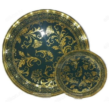 Набор тарелок Лоренза 7пр 7036/84 зол/зел