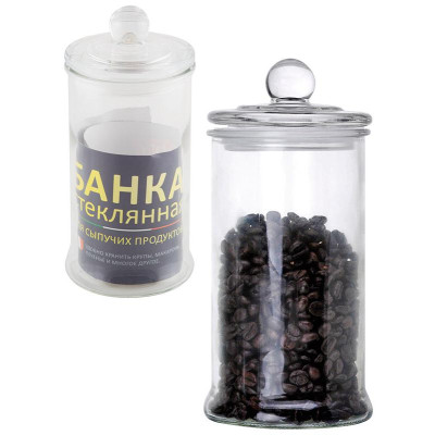 Банка стеклянная 0.9л для сыпучих продуктов BANCA с крышкой MALLONY 003602
