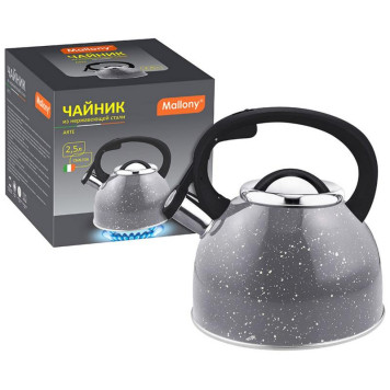 Чайник из нерж.стали 'Arte' (2.5л, со свистком, серый с белыми точками) MALLONY 005171