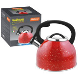 Чайник из нерж.стали 'Arte' (2.5л, со свистком, красный с белыми точками) MALLONY 005174