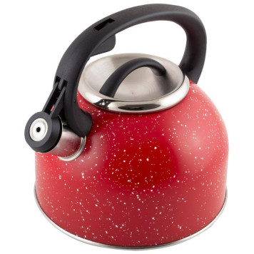 Чайник из нерж.стали 'Arte' (2.5л, со свистком, красный с белыми точками) MALLONY 005174-2