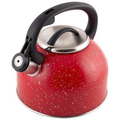 Чайник из нерж.стали 'Arte' (2.5л, со свистком, красный с белыми точками) MALLONY 005174-2