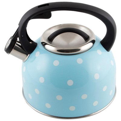Чайник из нерж.стали 'Maestria' (2.5л, со свистком, голубой в белый горошек) MALLONY 005175-1