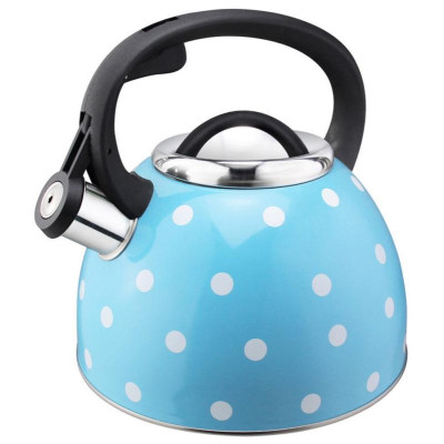 Чайник из нерж.стали 'Maestria' (2.5л, со свистком, голубой в белый горошек) MALLONY 005175-2
