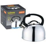 Чайник из нерж стали со свистком 'Arte' (зеркальная полировка) 2.5л MALLONY 005177