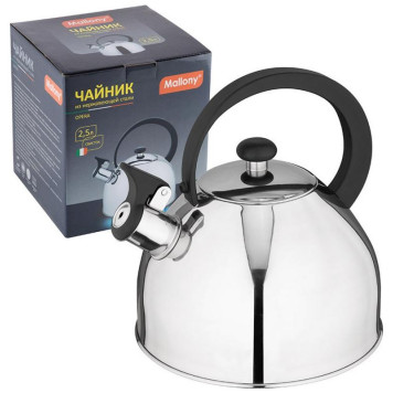Чайник из нерж стали со свистком Opera (зеркальная полировка) 2.5л MALLONY 005178