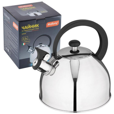 Чайник из нерж стали со свистком Opera (зеркальная полировка) 2.5л MALLONY 005178