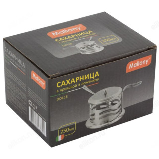 Сахарница Mallony DOLCE 250мл с крышкой и ложечкой, (волна) 005489-2