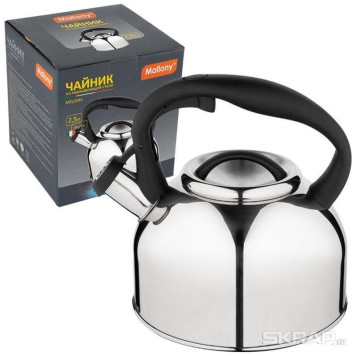 Чайник из нерж.стали Melodia (2.5л, со свистком, зеркальная полировка) MALLONY 006870