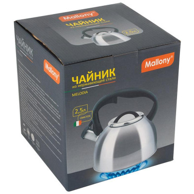 Чайник из нерж.стали Melodia (2.5л, со свистком, зеркальная полировка) MALLONY 006870-4