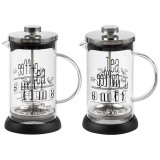 Чайник/кофейник (кофе-пресс) MOMENTO 600мл из боросиликатного стекла с надписью на корпусе MALLONY 007289