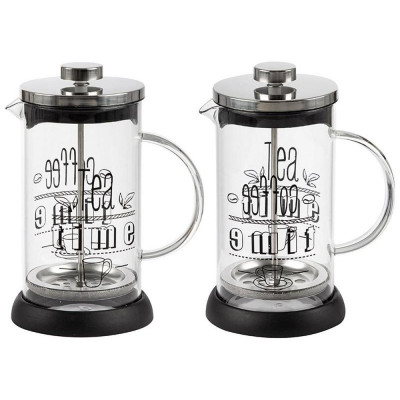 Чайник/кофейник (кофе-пресс) MOMENTO 600мл из боросиликатного стекла с надписью на корпусе MALLONY 007289