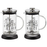 Чайник/кофейник (кофе-пресс) MOMENTO 350мл из боросиликатного стекла с надписью на корпусе MALLONY 007530