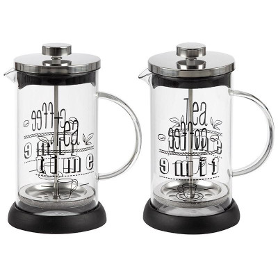 Чайник/кофейник (кофе-пресс) MOMENTO 350мл из боросиликатного стекла с надписью на корпусе MALLONY 007530