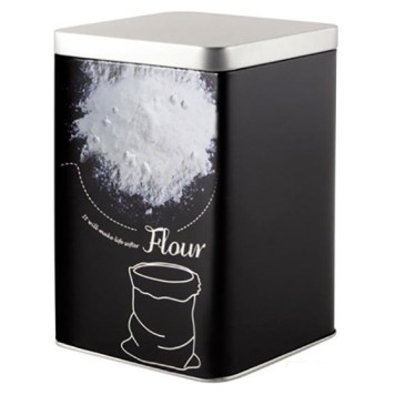 Банка металлическая с крышкой 1.0л 'Мука' квадратная MALLONY 008513