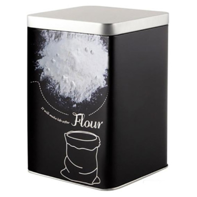 Банка металлическая с крышкой 1.0л 'Мука' квадратная MALLONY 008513