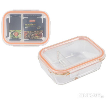 Контейнер из боросил. стекла GUSTO с крышкой из пластика (0,60л) MALLONY 008676