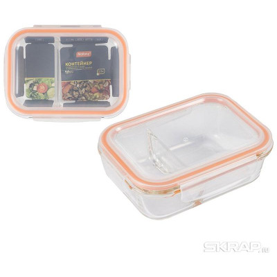 Контейнер из боросил. стекла GUSTO с крышкой из пластика (0,60л) MALLONY 008676