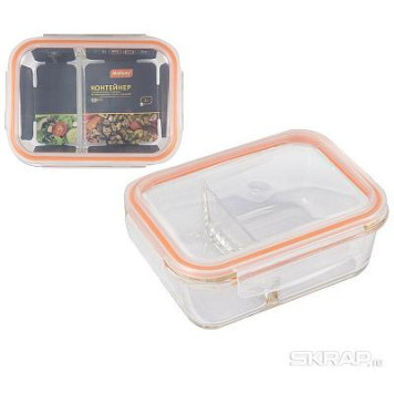 Контейнер из боросил. стекла GUSTO с крышкой из пластика (1.0л) MALLONY 008677