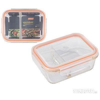 Контейнер из боросил. стекла GUSTO с крышкой из пластика (1.0л) MALLONY 008677