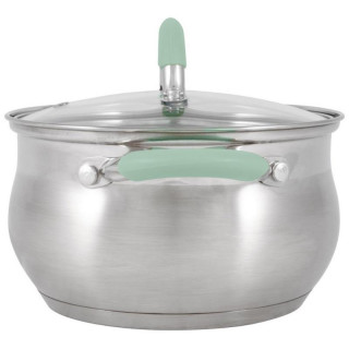 Кастрюля MENTOLO (3.6л) из нерж.стали с крышкой, ручки с силиконом MALLONY 103577-3