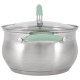 Кастрюля MENTOLO (3.6л) из нерж.стали с крышкой, ручки с силиконом MALLONY 103577