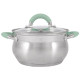 Кастрюля MENTOLO (4.6л) из нерж.стали с крышкой, ручки с силиконом MALLONY 103578