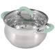 Кастрюля MENTOLO (4.6л) из нерж.стали с крышкой, ручки с силиконом MALLONY 103578
