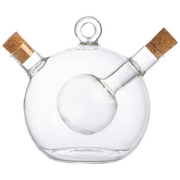 Емкость для масла и уксуса OLIVA 350/50мл из стекла, круглая MALLONY 105013-1