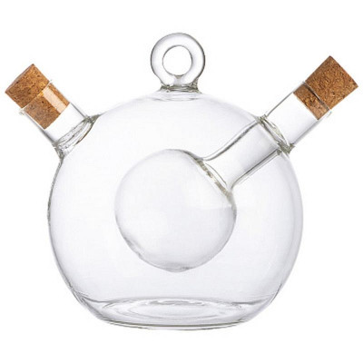 Емкость для масла и уксуса OLIVA 350/50мл из стекла, круглая MALLONY 105013-1